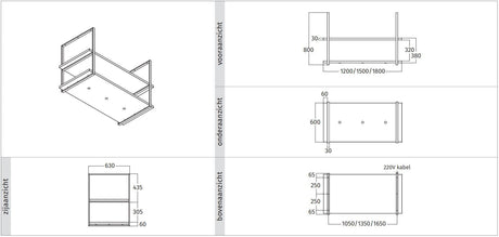 Wave 2052.80 FRAME motorloos - 120 cm eilandmodel zwart - RAL 9017 mat - 3 x 4,2 W dimbare LED 2700 Kelvin - afzuigkapSpecialist.nl