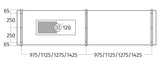 Wave 2053.00 FRAME links - 210 cm eilandmodel RVS - 4 x 4,2 W dimbare LED 2700 Kelvin - afzuigkapSpecialist.nl