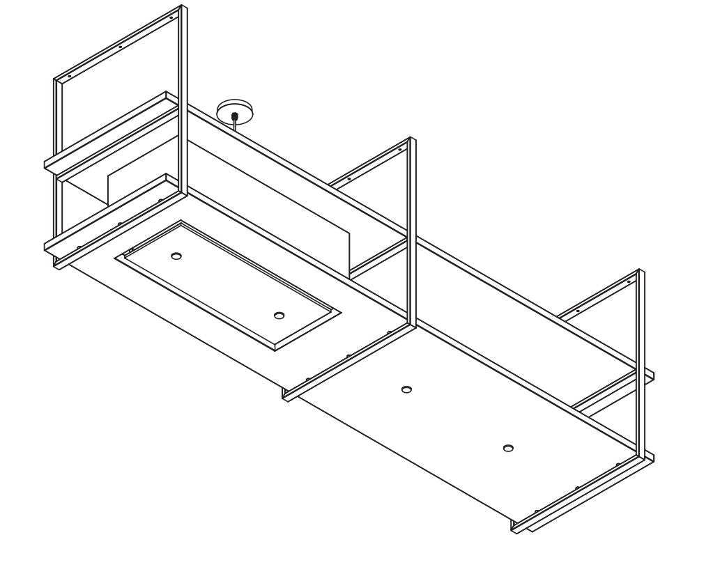 Wave 2053.00 FRAME links - 210 cm eilandmodel RVS - 4 x 4,2 W dimbare LED 2700 Kelvin - afzuigkapSpecialist.nl