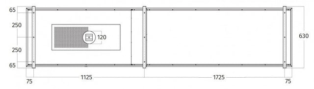 Wave 2055.25 FRAME links - 300 cm eilandafzuigkap kleur naar keuze - mat/glanzend - interne motor - LED verlichting - afzuigkapSpecialist.nl