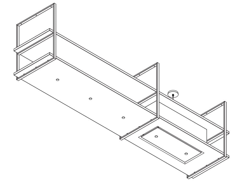 Wave 2056.27 FRAME rechts - 210 cm eilandmodel kleur naar keuze - mat/glanzend - 4 x 4,2 W dimbare LED 2700 Kelvin - afzuigkapSpecialist.nl