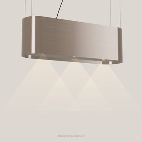 Wave 2119.605 OVAL eilandafzuigkap 120 cm in Champagne Gold, met verlichting aan