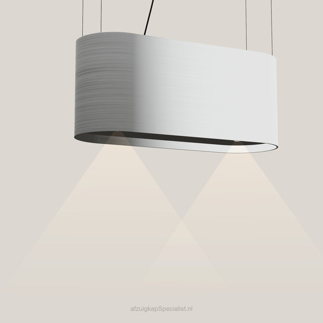 Wave 2119 OVAL eilandafzuigkap 90 cm in RVS, met verlichting aan