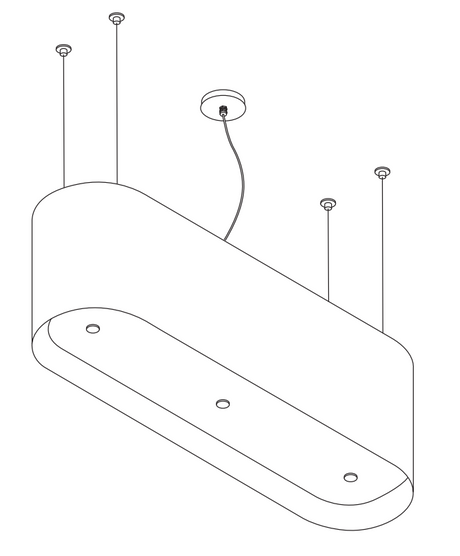 Wave 2119 OVAL eiland afzuigkap 120 cm - technische tekening