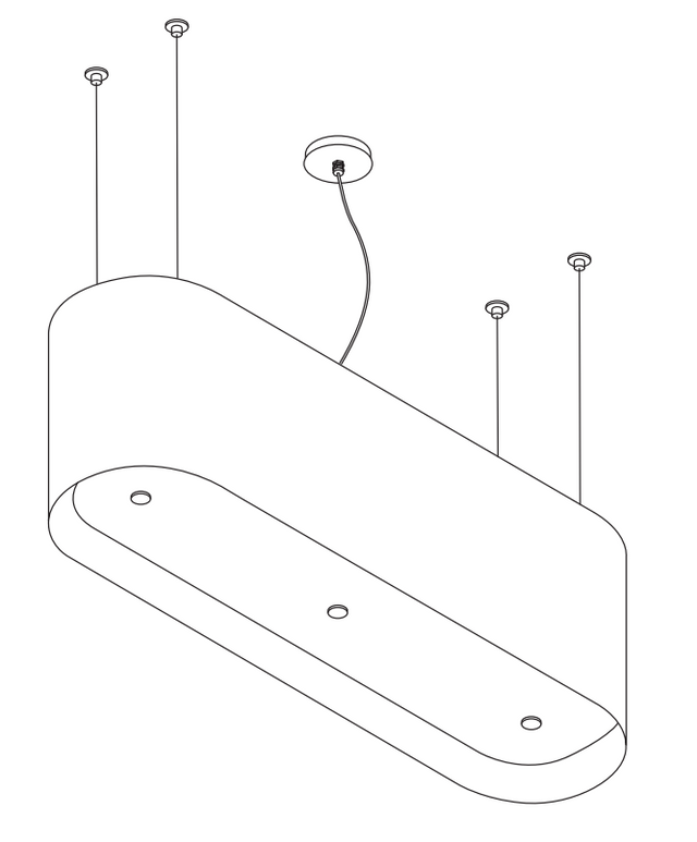 Wave 2119 OVAL eiland afzuigkap 120 cm - technische tekening