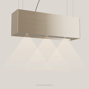 Wave 2120.601 LINE eilandafzuigkap 120 cm in Satin Bronze, met verlichting aan