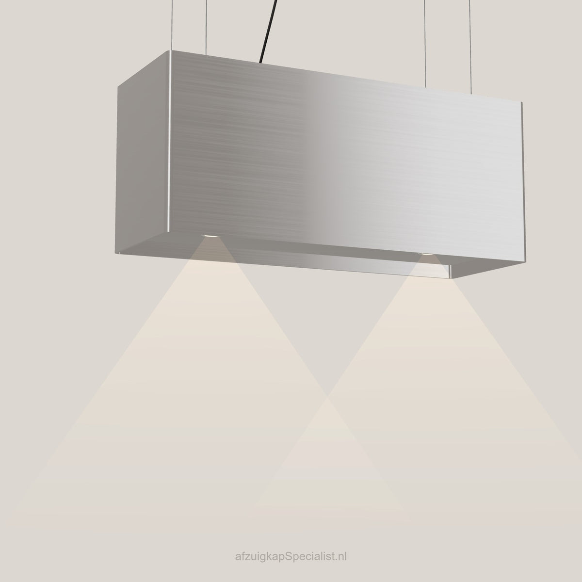 Wave 2120.602 LINE eilandafzuigkap 90 cm in Pearl Grey, met verlichting aan