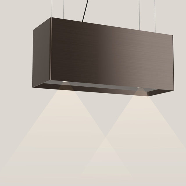 Wave 2120.603 LINE eilandafzuigkap 90 cm in Anodic Brown, met verlichting aan