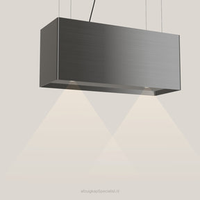 Wave 2120.604 LINE eilandafzuigkap 90 cm in Smoked Silver, met verlichting aan