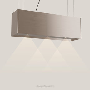 Wave 2120.605 LINE eilandafzuigkap 120 cm in Champagne Gold, met verlichting aan
