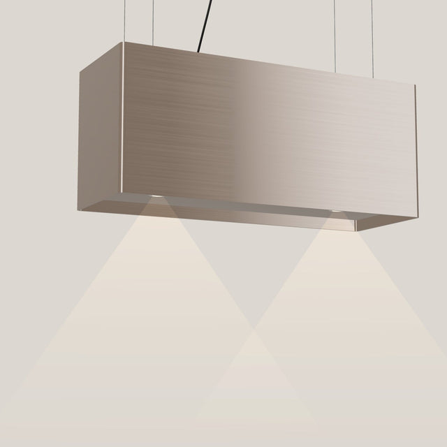 Wave 2120.605 LINE eilandafzuigkap 90 cm in Champagne Gold, met verlichting aan