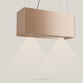 Wave 2120.606 LINE eilandafzuigkap 90 cm in Rose Copper, met verlichting aan