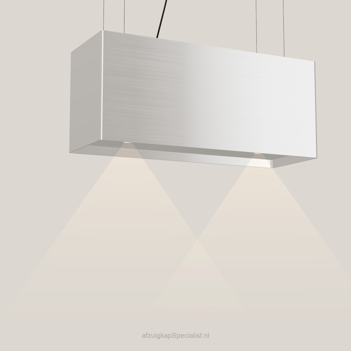 Wave 2120.607 LINE eilandafzuigkap 90 cm in Ivory Greige, met verlichting aan