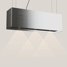 Wave 2120 LINE eilandafzuigkap 120 cm in RVS, met verlichting aan
