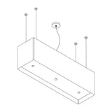 Wave 2120 LINE eilandafzuigkap 120 cm - technische tekening met kabelophanging