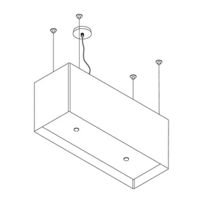 Wave 2120 LINE eilandafzuigkap 90 cm - technische tekening met kabelophanging