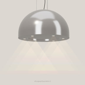 Wave 2176.602 SPHERE eilandafzuigkap Ø 82 cm in Pearl Grey, met verlichting aan