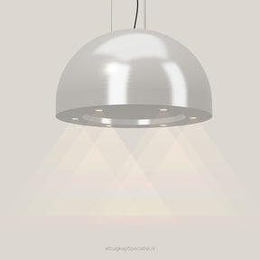 Wave 2176.607 SPHERE eilandafzuigkap Ø 82 cm in Ivory Greige, met verlichting aan