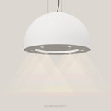 Wave 2176 SPHERE eilandafzuigkap Ø 82 cm in wit, met verlichting aan