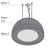 Kleurschema van de Wave 2176 SPHERE afzuiglamp 82 cm: vlakken voor kleur 1 en kleur 2