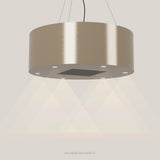 Wave 2605.601 BASE eilandafzuigkap Ø 90 cm in Satin Bronze, met verlichting aan