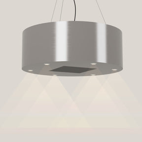 Wave 2605.602 BASE eilandafzuigkap Ø 90 cm in Pearl Grey, met verlichting aan