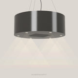 Wave 2605.604 BASE eilandafzuigkap Ø 90 cm in Smoked Silver, met verlichting aan