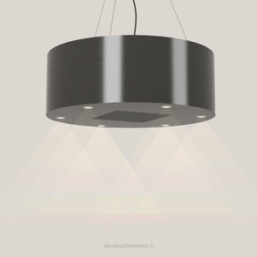 Wave 2605.604 BASE eilandafzuigkap Ø 90 cm in Smoked Silver, met verlichting aan