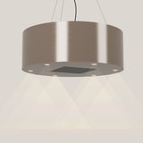 Wave 2605.605 BASE eilandafzuigkap Ø 90 cm in Champagne Gold, met verlichting aan