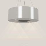 Wave 2605.607 BASE eilandafzuigkap Ø 90 cm in Ivory Greige, met verlichting aan