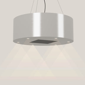 Wave 2605.607 BASE eilandafzuigkap Ø 90 cm in Ivory Greige, met verlichting aan