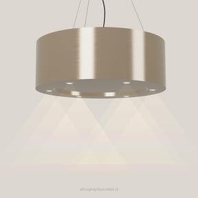 Wave 2620.601 CIRCO eilandafzuigkap Ø 90 cm in Satin Bronze, met verlichting aan