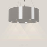 Wave 2620.602 CIRCO eilandafzuigkap Ø 90 cm in Pearl Grey, met verlichting aan