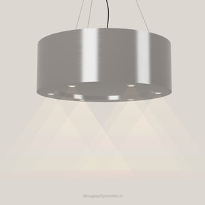 Wave 2620.602 CIRCO eilandafzuigkap Ø 90 cm in Pearl Grey, met verlichting aan