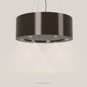 Wave 2620.603 CIRCO eilandafzuigkap Ø 90 cm in Anodic Brown, met verlichting aan