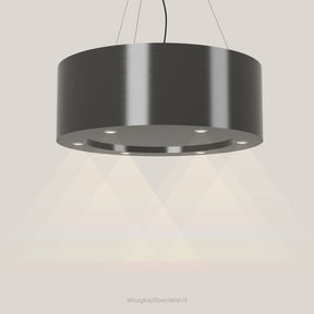 Wave 2620.604 CIRCO eilandafzuigkap Ø 90 cm in Smoked Silver, met verlichting aan