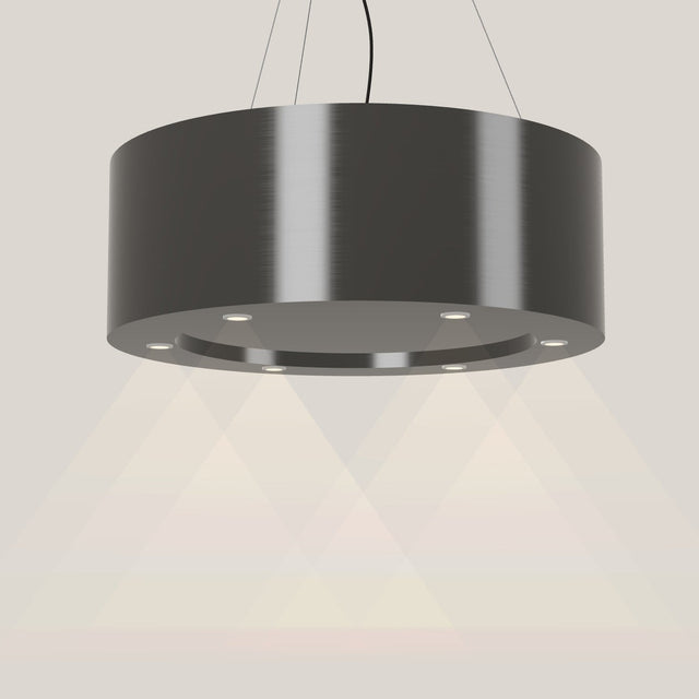Wave 2620.604 CIRCO eilandafzuigkap Ø 90 cm in Smoked Silver, met verlichting aan