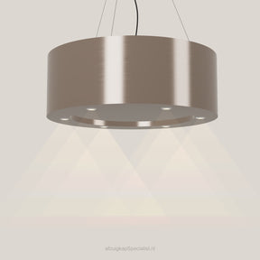 Wave 2620.605 CIRCO eilandafzuigkap Ø 90 cm in Champagne Gold, met verlichting aan