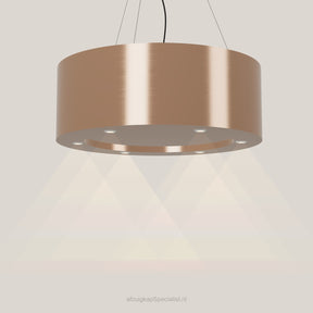 Wave 2620.606 CIRCO eilandafzuigkap Ø 90 cm in Rose Copper, met verlichting aan