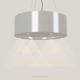 Wave 2620.607 CIRCO eilandafzuigkap Ø 90 cm in Ivory Greige, met verlichting aan