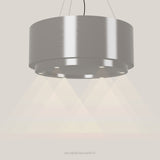 Wave 2630.602 CIRCO X eilandafzuigkap Ø 90 cm in Pearl Grey, met verlichting aan