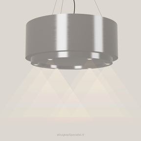 Wave 2630.602 CIRCO X eilandafzuigkap Ø 90 cm in Pearl Grey, met verlichting aan