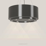 Wave 2630.604 CIRCO X eilandafzuigkap Ø 90 cm in Smoked Silver, met verlichting aan