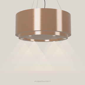 Wave 2630.606 CIRCO X eilandafzuigkap Ø 90 cm in Rose Copper, met verlichting aan