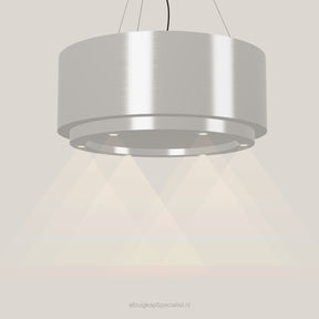 Wave 2630.607 CIRCO X eilandafzuigkap Ø 90 cm in Ivory Greige, met verlichting aan