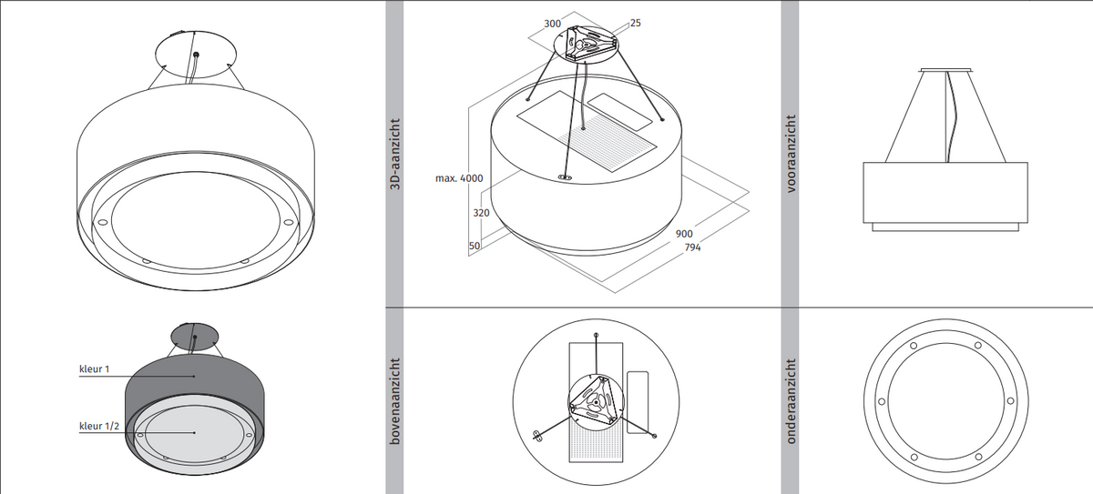 Technische tekeningen en afmetingen van de Wave 2630 CIRCO X