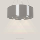 Wave 2640.602 GLOBAL eilandafzuigkap Ø 90 cm in Pearl Grey, met verlichting aan
