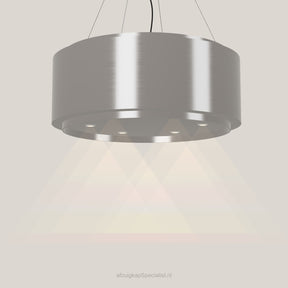 Wave 2640.602 GLOBAL eilandafzuigkap Ø 90 cm in Pearl Grey, met verlichting aan