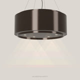 Wave 2640.603 GLOBAL eilandafzuigkap Ø 90 cm in Anodic Brown, met verlichting aan