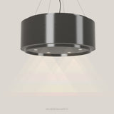 Wave 2640.604 GLOBAL eilandafzuigkap Ø 90 cm in Smoked Silver, met verlichting aan